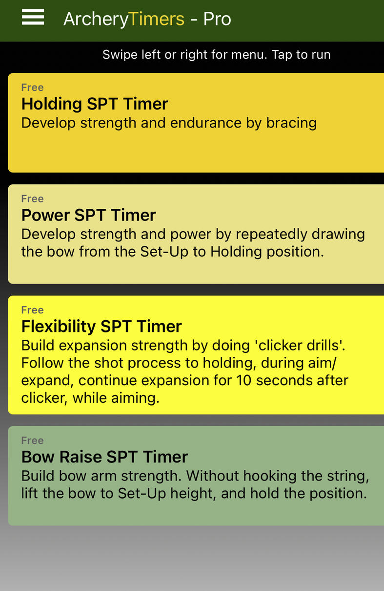 ArcheryTimers app screenshot